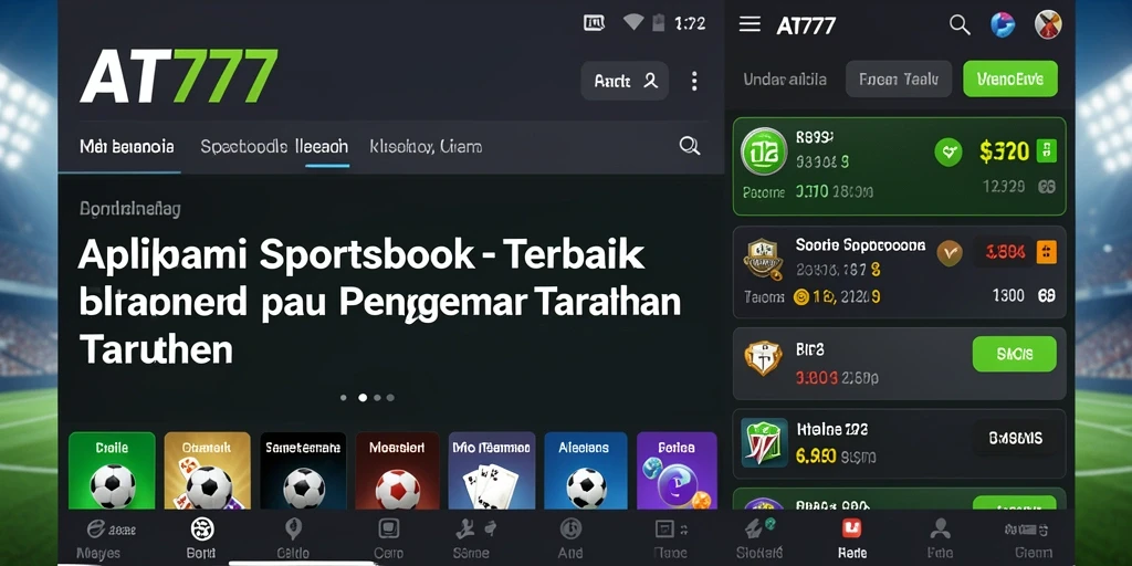 Tampilan screenshot utama AT777 menampilkan antarmuka taruhan olahraga yang dinamis.