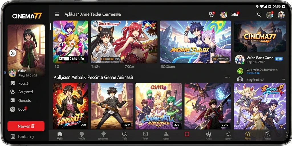 Screenshot CINEMA77 menampilkan gameplay Anime yang menarik dan dinamis.