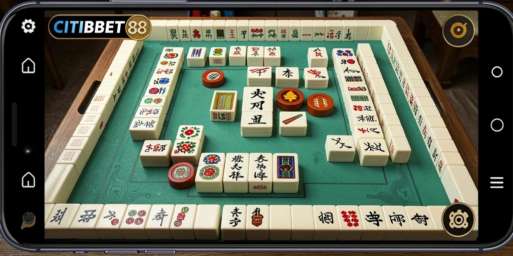 Tampilan gameplay CITIBET88 yang mendebarkan dalam permainan Mahjong.