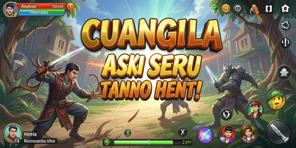 Tampilkan momen epik dalam gameplay <strong>CUANGILA</strong> saat bertarung melawan musuh.