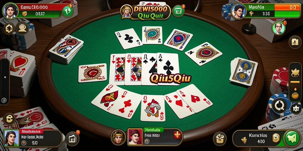 Screenshot gameplay DEWI5000 menampilkan momen seru pertandingan QiuQiu.