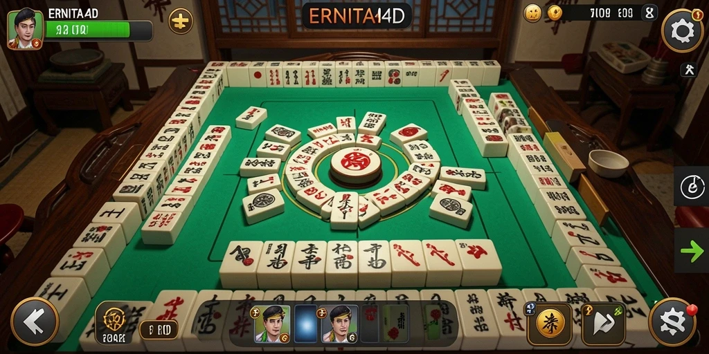 Gameplay Mahjong seru dan menantang di ERNITA4D.