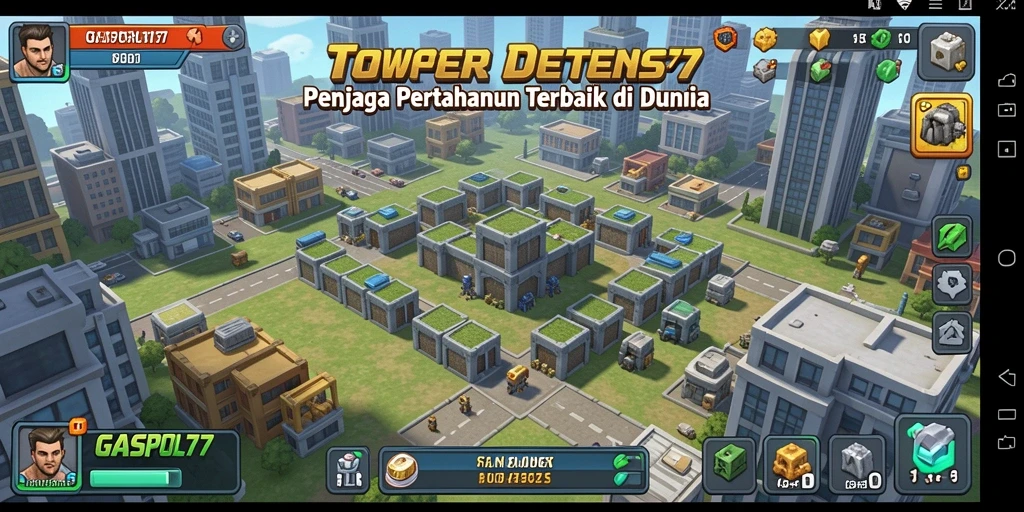 Tampilan gameplay mendebarkan dari GASPOL77 Tower Defense.