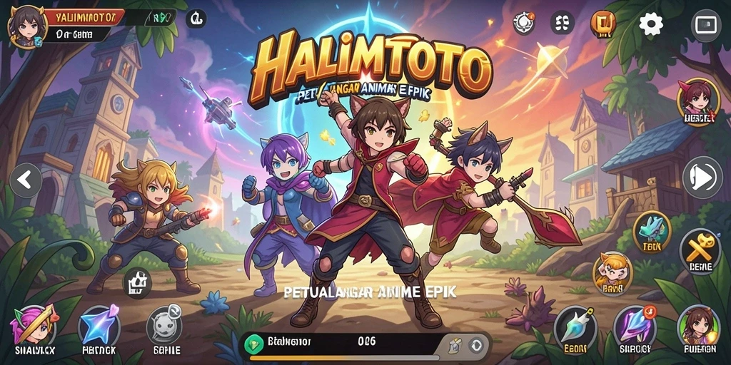 Screenshot HALIMTOTO menunjukkan karakter Anime yang menampilkan aksi menegangkan.
