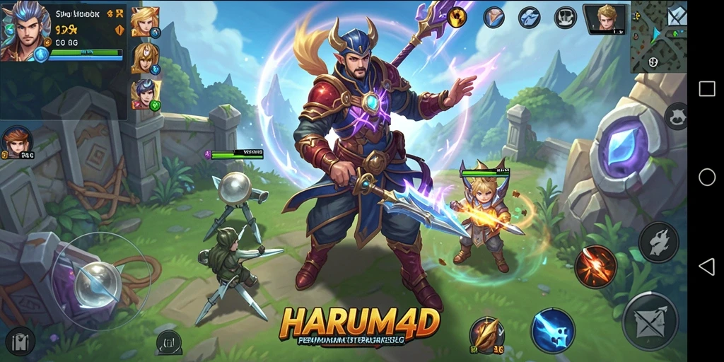 Tangkapan layar gameplay menegangkan di HARUM4D yang menunjukkan pertarungan strategis.