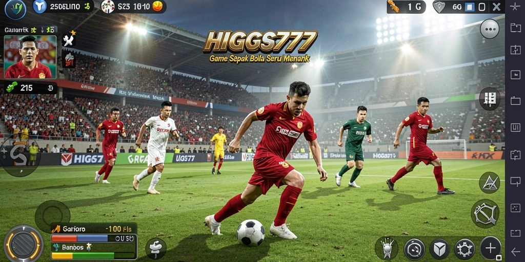 Tampilan gameplay sepak bola HIGGS777 yang mendebarkan dan realistis.
