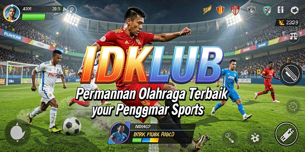 Tangkapan layar utama <strong>IDKLUB</strong> menampilkan aksi seru dalam gameplay olahraga.