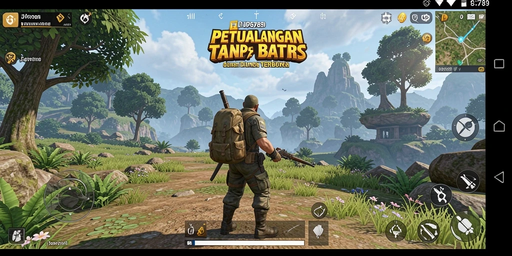 Tangkapan layar menunjukkan petualangan di dunia terbuka yang menakjubkan.