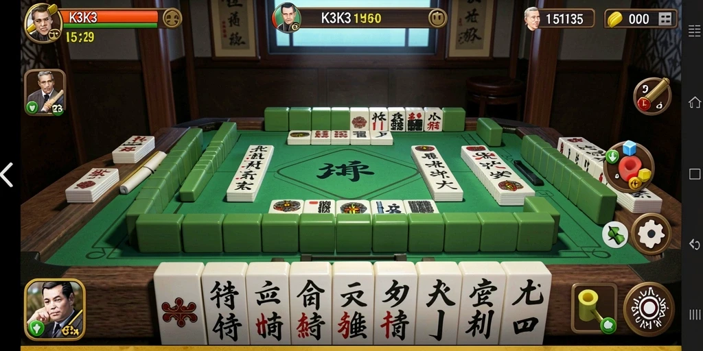 Tampilan gameplay K3K3 yang menarik dalam permainan Mahjong.