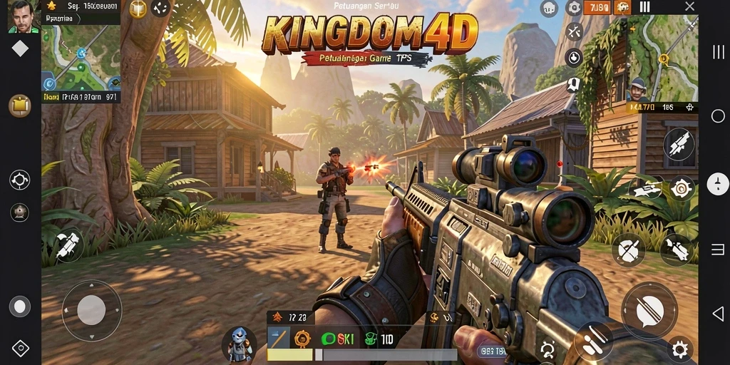 Tangkapan layar KINGDOM4D menampilkan aksi pertempuran yang intens.