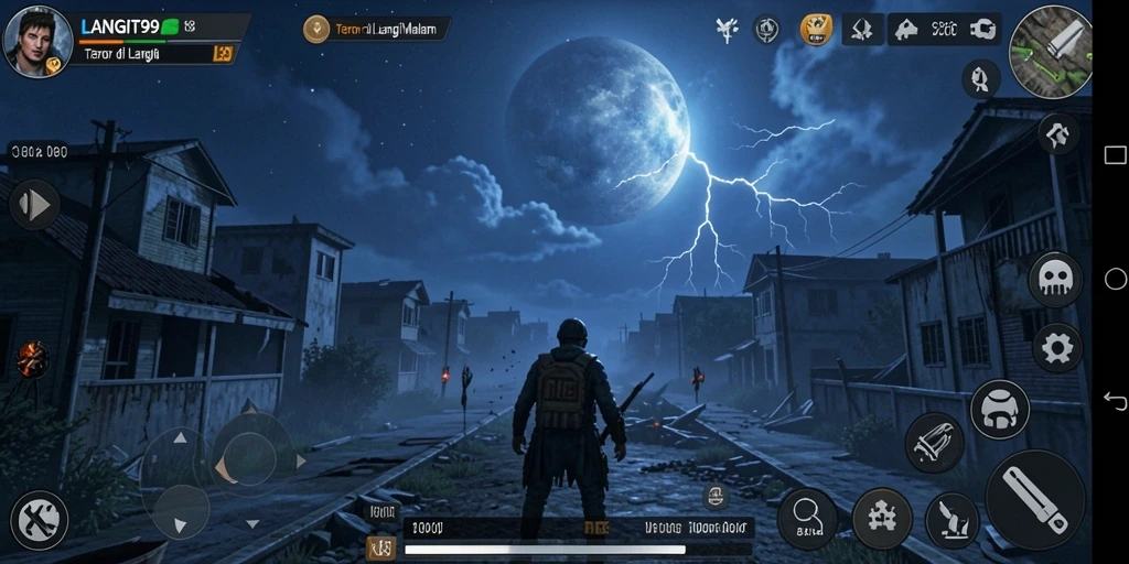 Tampilan gameplay menakutkan di LANGIT99 dengan suasana mencekam.