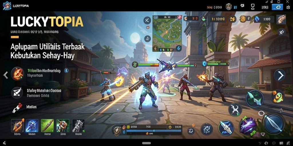 Tampilan utama LUCKYTOPIA yang memudahkan navigasi aplikasi Utility.
