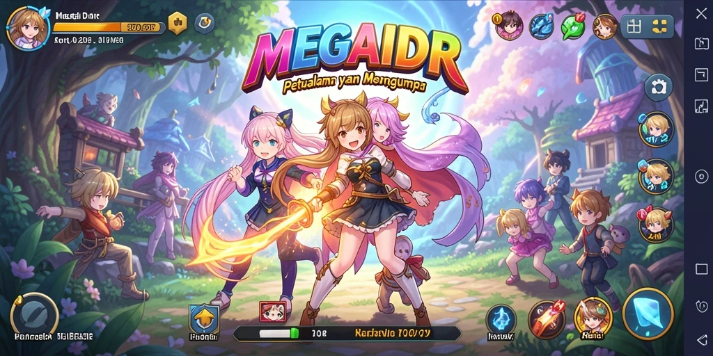 Tampilan gameplay MEGAIDR yang seru dan penuh warna.
