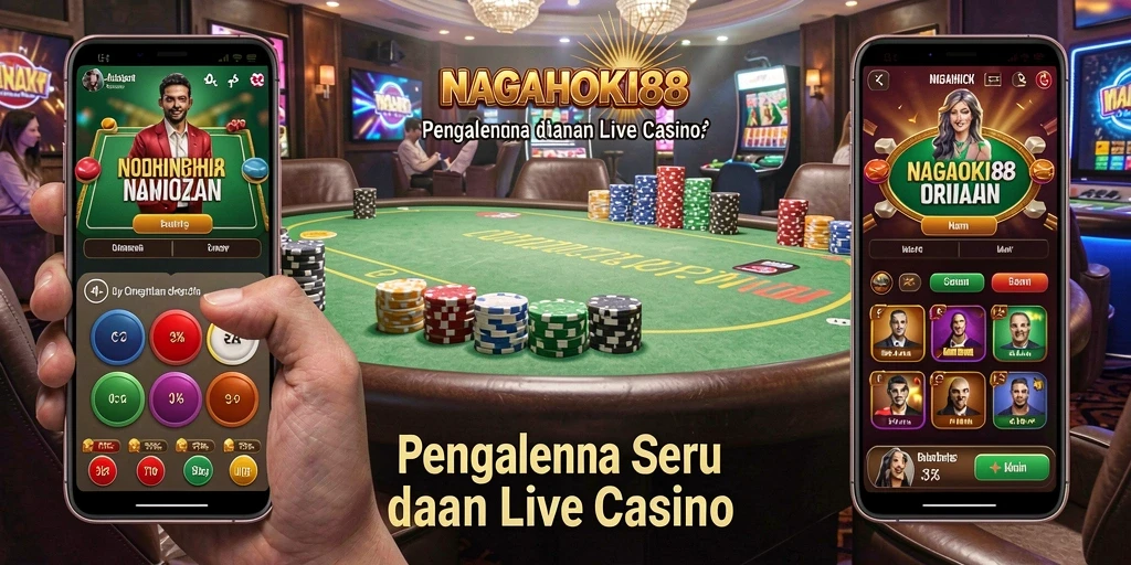 Tampilan NAGAHOKI88 yang menampilkan dealer langsung dalam permainan Live Casino.