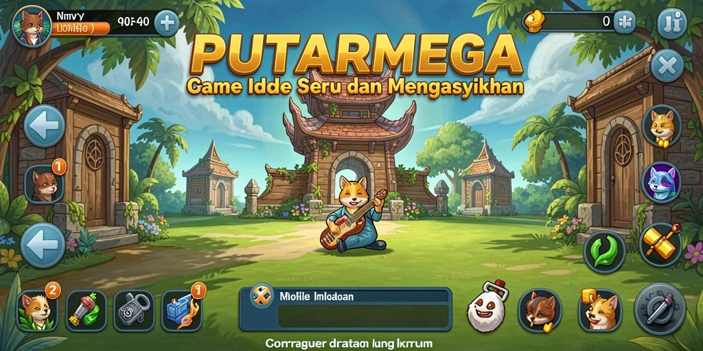 Screenshot gameplay PUTARMEGA yang menunjukkan aktivitas Idle yang seru.