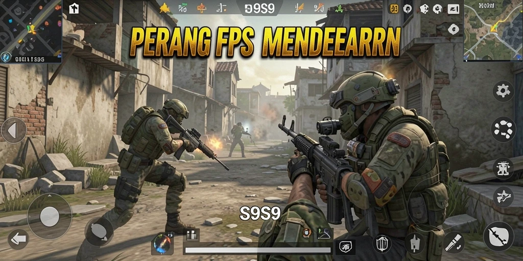 Tampilan gameplay S9S9 dengan aksi tembak menembak mendebarkan.