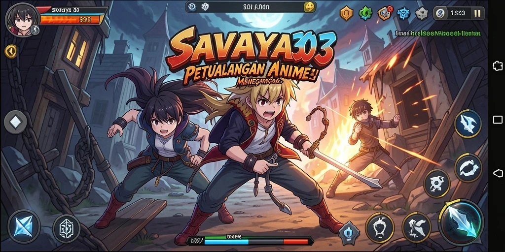 Screenshot utama SAVAYA303 menunjukkan aksi pertarungan karakter Anime yang seru.