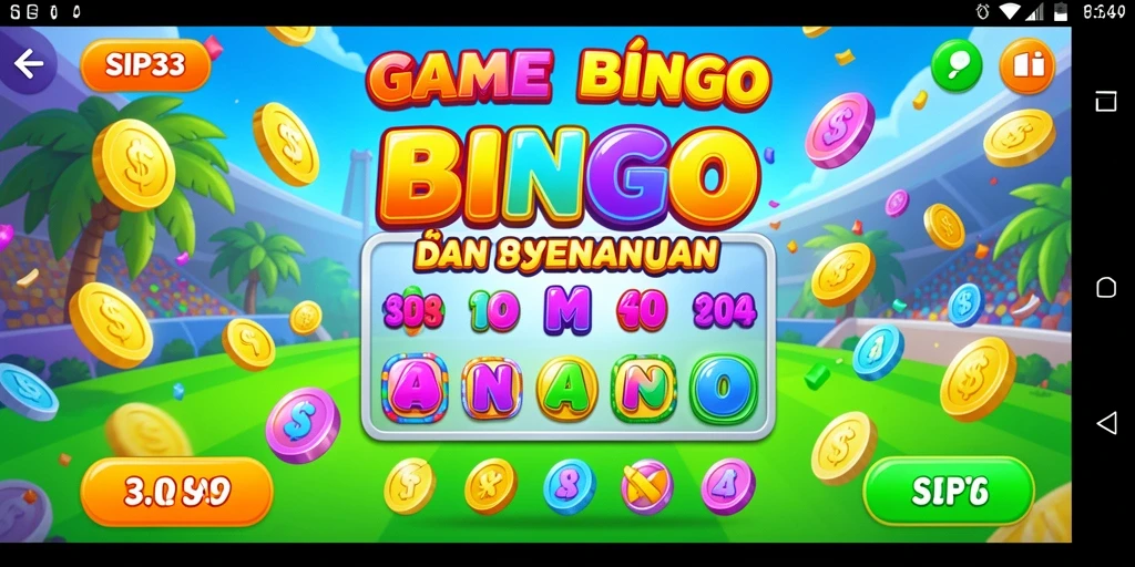SIP33 menampilkan layar permainan Bingo yang penuh warna dan interaktif.