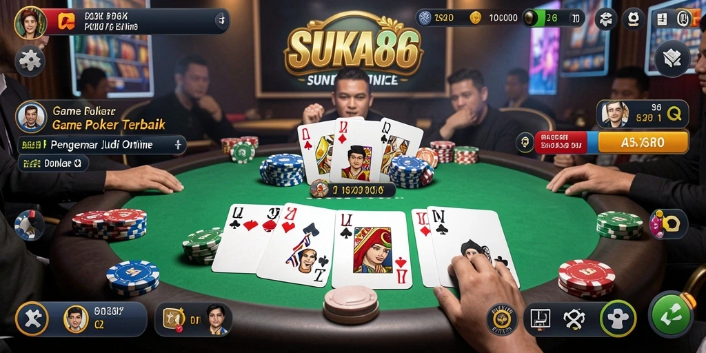 Tampilan menarik dari gameplay Poker SUKA86 dengan pemain yang penuh strategi.
