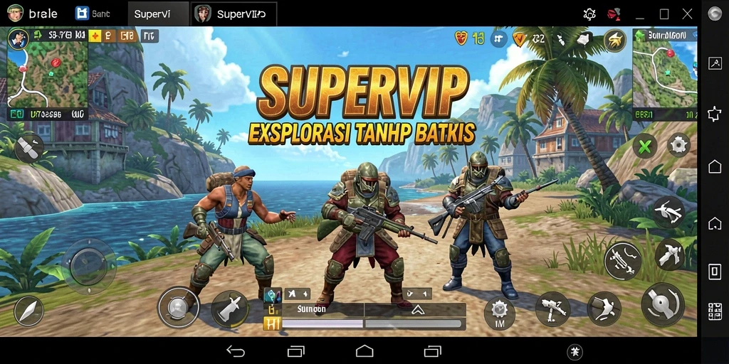 Screenshot gameplay SUPERVIP yang menampilkan petualangan di dunia terbuka.