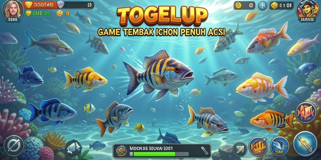 Screenshot gameplay TOGELUP menampilkan aksi menembak ikan yang seru.