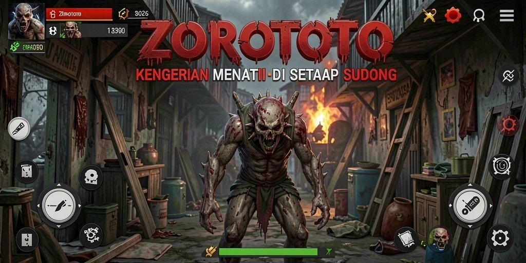 Screenshot gameplay menampilkan suasana kelam dan menegangkan dari ZOROTOTO.